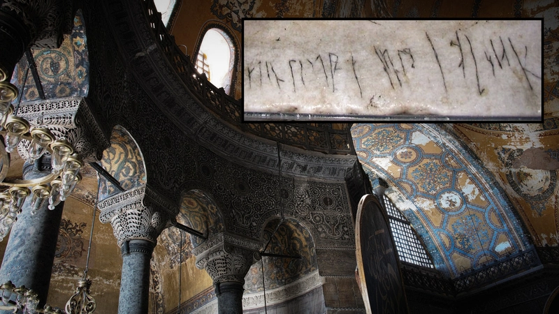 “Halfdan was hier!” Ongeveer 11 eeuwen geleden sneed een Viking-soldaat deze op de Hagia Sophia