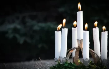 Candles symbolizing Imbolc.